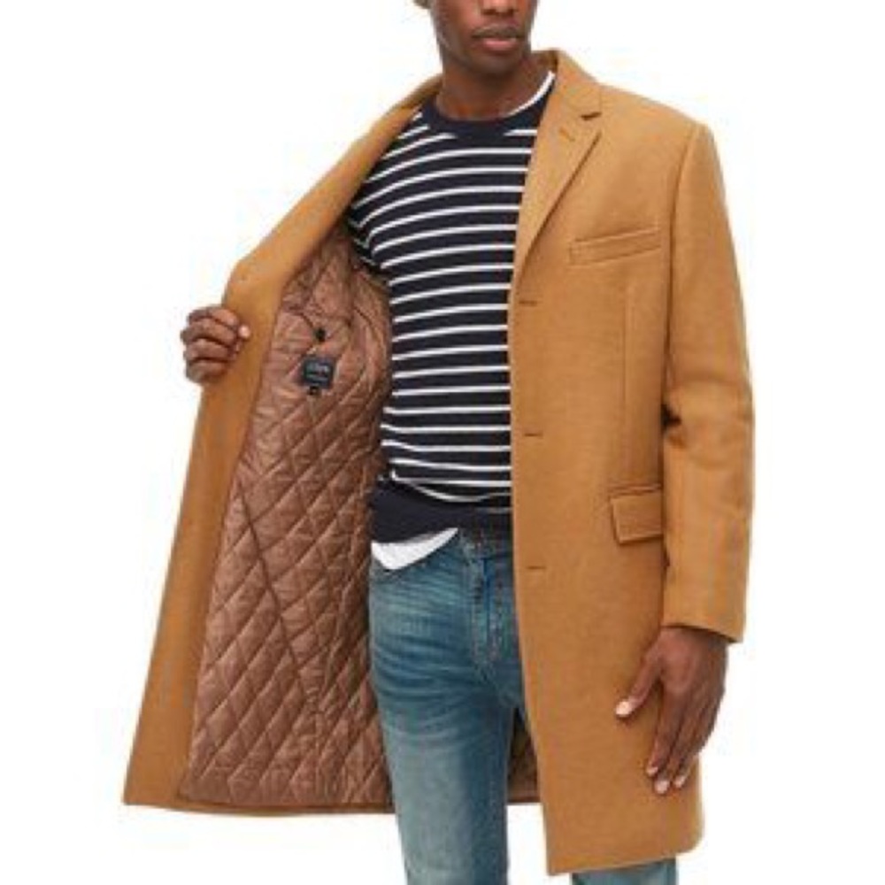 J.Crew Factory Men's Size 38 Thompson Wool Blend Top Coat Preppy Casual Camel